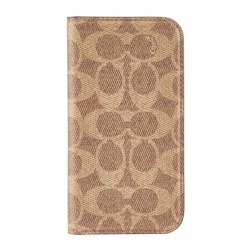 Coach Folio Case Signature Tan for iPhone 16