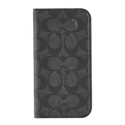 Coach Folio Case Signature Charcoal for iPhone 16 Pro