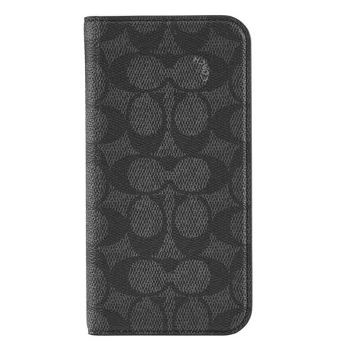 Coach Folio Case Signature Charcoal for iPhone 16 Pro Max