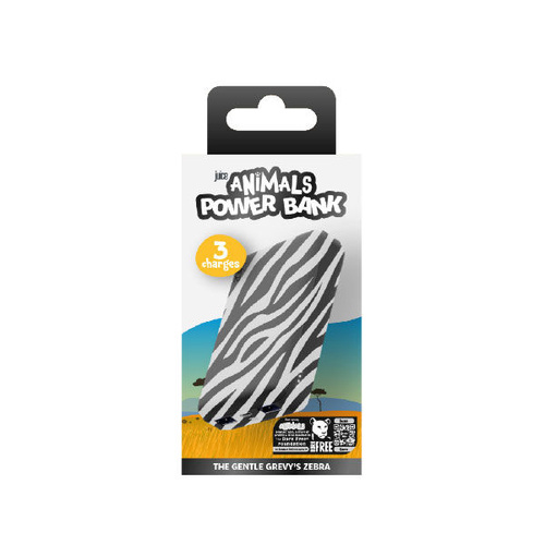 Juice Animals Power Bank 10,000mAh - Zebra