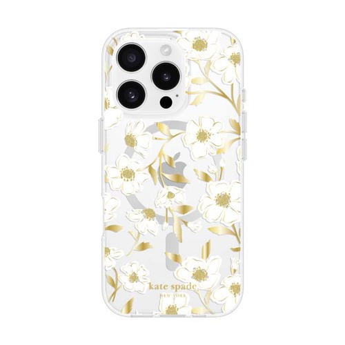 Kate Spade Sunshine Floral MagSafe Case for iPhone 16 Plus - Clear/Gold