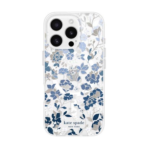 Kate Spade Flowerbed Blue MagSafe Case for iPhone 16 Pro - Clear/Blue