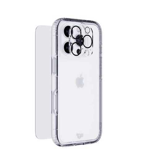 Tech 21 Bundle - EvoClear MagSafe Case + Tempered Glass + Lens Protector for iPhone 16 Pro Max